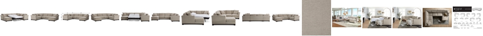 Furniture Elliot II 138" Fabric 3-Piece Chaise Sleeper Sectional, Created for Macy's